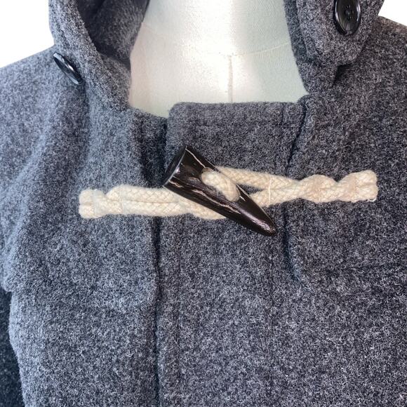 Uniqlo Duffle Coat, Toggle Coat, Mid length, Grey, Wool Blend, S, Small - Picture 5 of 10